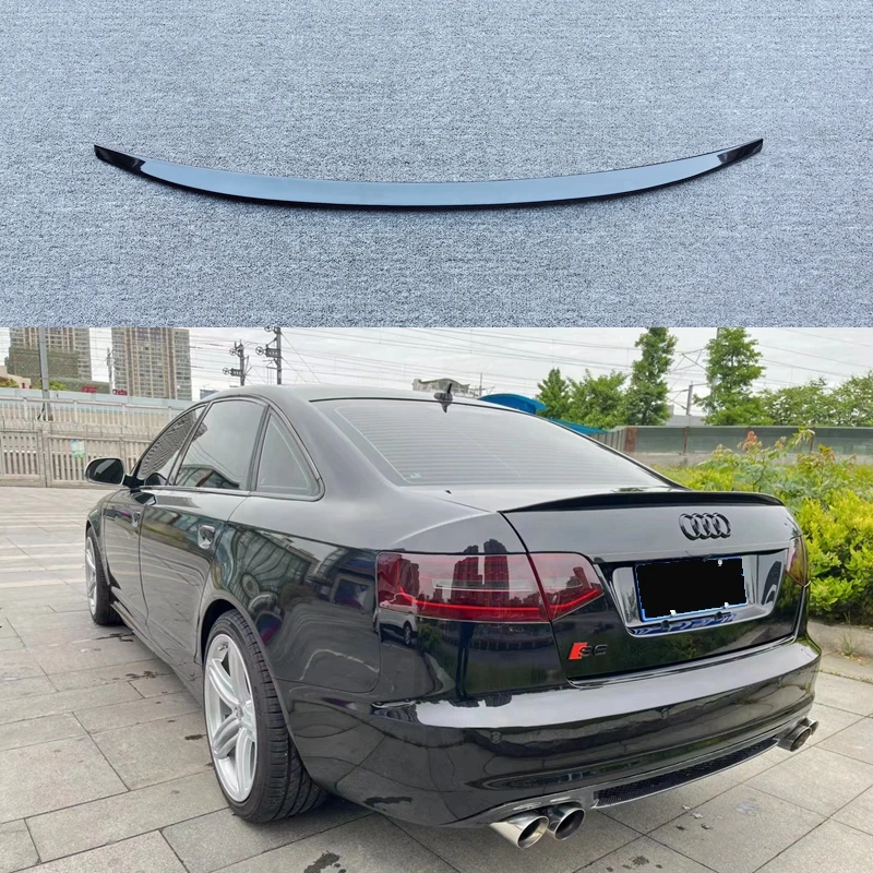 Für Audi A6 C6 2005 2006 2007 2008 2009 2010 2011 Spoiler ABS-Material Grundierungsfarbe Heckklappenlippe Flügel Auto-Zubehör Spoiler Image