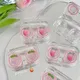 Contact Lens Case Girl Heart Peach Without Capping Contact Lens Companion Case Care Box Is Small and