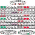 100 Pcs Mix Style Italian Charms Interlocking Stainless Steel Bracelet Links Creating Custom 9mm
