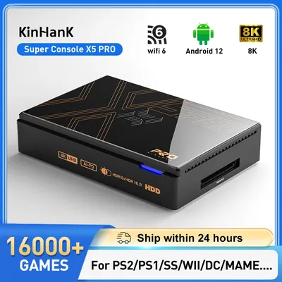 Kinhank Retro-Videospielkonsolen Super Console X5 PRO Plug and Play 4T mit 16000 Spielen für Image