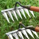 Metal Weeding Hoe Rake Stainless Steel Garden Weeders Grass Rooting Loose Soil Hand Weeding Removal