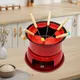 Cast Iron Fondue Pot Set Portable Durable Multifunction Lightweight Home Small for Picnic Kitchen