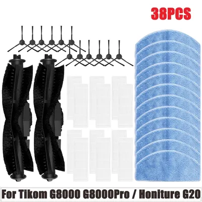 Zubehör passend für tikom g8000/g8000 pro/honiture g20 pro rollens eitige bürste filter mop tücher lappen roboter staubsauger ersatzteil Image