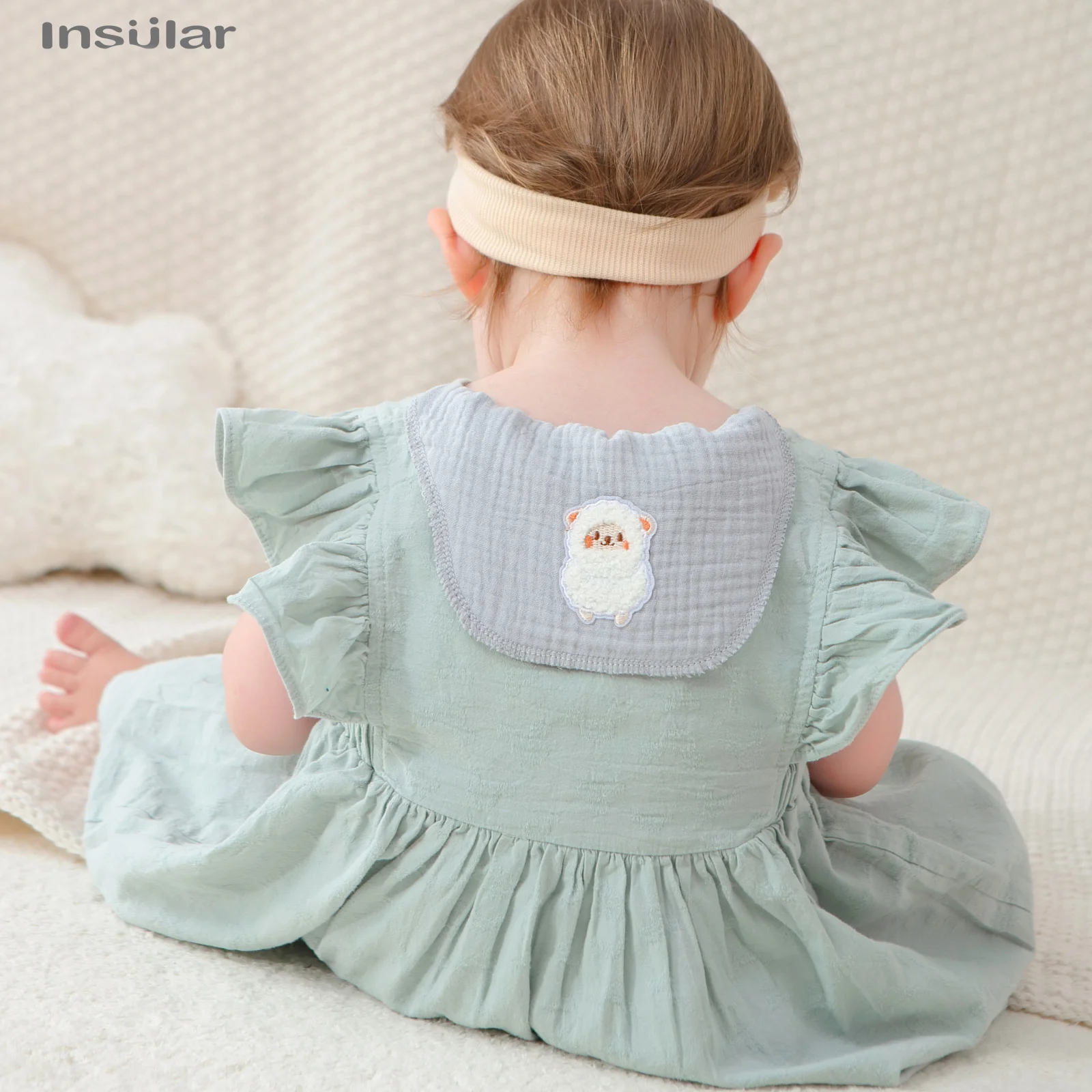 4 Schichten Musselin Baby Schweißtuch Gaze Wischen Schweiß zurück Baumwolle Baby Zeug Kinder Sicherheit Schweiß Absorption Säugling Waschlappen Image