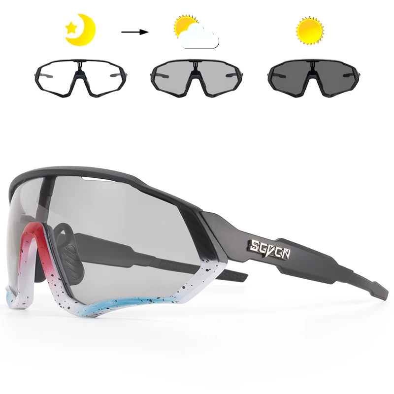 SCVCN Radfahren Brille UV400 Radfahren Sonnenbrille Fahrrad Brillen Sport Männer Frauen Outdoor Brille MTB Brille Sonnenbrille Okulare Image