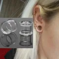 1 Paar Acryl Körper Piercing Schmuck Messgeräte Ohr stöpsel und Tunnel schwarz weiß klare Farbe