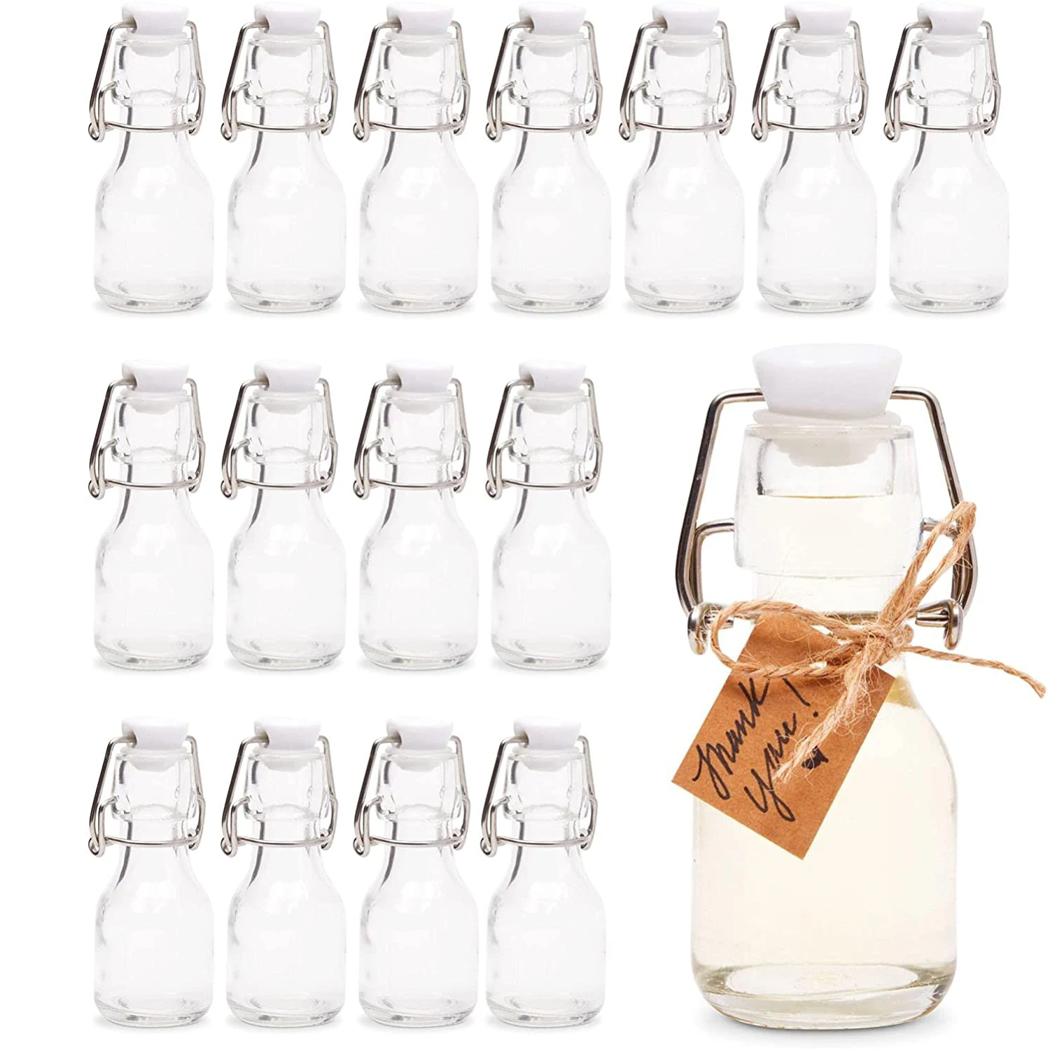 60ML Mini Schaukel Top Glas Flaschen mit Tags und Schnur für Party Favors Image