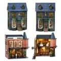 DIY Holz Miniatur Gebäude Kits Puppen häuser mit Möbeln Magic Shop Garten Restaurant Puppenhaus für