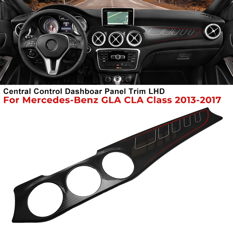 Carbon Faser Dashboard Center Konsole Klimaanlage Panel Dekoration Für Mercedes Benz GLA CLA Klasse 2013-2017 Outlet Abdeckung trim Image