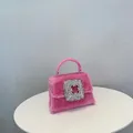 Herbst Winter Kunst pelz quadratische Tasche Frauen Handtasche Kristall glänzende Diamanten Abend