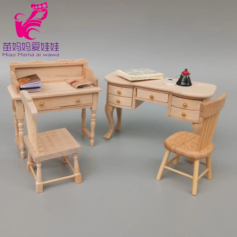 1: 12 puppenhaus Möbel Seite Tisch Hälfte Runden Holztisch Mini Puppe Spielzeug Haus Möbel