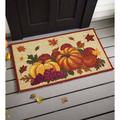 Plow & Hearth Fall Bounty 42" L x 24" W Indoor Outdoor Door Mat Plastic in Brown | Wayfair 53U38