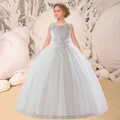 Summer White Flower Tulle Girls Dress Evening Princess Lace Wedding prima comunione bambini abiti da