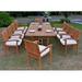 Rosecliff Heights Cremont Rectangular 10 - Person Outdoor Dining Set Wood/Teak in Brown/White | 30.5 H x 71 W x 40 D in | Wayfair