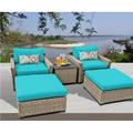 Sol 72 Outdoor™ Rochford 5 Piece Seating Group w/ Cushions Synthetic Wicker/All - Weather Wicker/Wicker/Rattan in Brown/Gray/Red | Wayfair