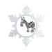 The Holiday Aisle® Personalized Friendly Folks Cartoon Snowflake Zebra Christmas Holiday Shaped Ornament Plastic in Black | Wayfair