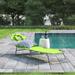 Ebern Designs Kymere Patio Lounge Chair Folding Sunlounger Sunbed w/ Head Cushion Steel Metal in Green | 10.6 H x 22.8 W x 74.4 D in | Wayfair