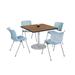 KFI Studios Kool 42" L Square Manufactured Wood Breakroom Table & Chair Set Metal in Brown/Gray/White | 29" H x 36" L x 36" W | Wayfair