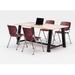 KFI Studios Midtown Rectangular Meeting Table & Chair Set Wood/Metal in White | 41 H x 72 W x 36 D in | Wayfair F3672-BMT3672-30-10776-2300-P07-4