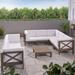 Longshore Tides Carlton Outdoor 9 Piece Sectional Seating Group Wood/Natural Hardwoods in Brown/Gray/White | Wayfair