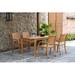 Lark Manor™ Anautica Sturdy Outdoor 5 Piece Eucalyptus Dining Set Wood in Brown/White | 29 H x 59 W x 33 D in | Wayfair