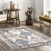 Blue/Brown 60 x 0.16 in Area Rug - Langley Street® Agustina Oriental Gray/Blue/Brown Machine Washable Area Rug Polyester | 60 W x 0.16 D in | Wayfair