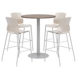 KFI Studios 42" L Round Manufactured Wood Breakroom Table & Chair Set Metal in Gray | 41 H in | Wayfair OLTFL36RD-B1922-SL-41-7960K-4-OL2700BR-P45