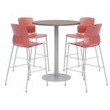 KFI Studios 42" L Round Manufactured Wood Breakroom Table & Chair Set Metal in Gray | 41 H in | Wayfair OLTFL42RD-B1922-SL-41-7960K-4-OL2700BR-P41