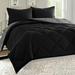 Latitude Run® Azed Reversible Comforter Set Polyester/Polyfill/Microfiber in Gray/Black | King Comforter + 2 King Shams | Wayfair