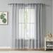 Latitude Run® Wave Lace Semi Sheer Curtains Set Of Two Panels Rod Pocket Voile Curtain For Living Room Bedroom & Kitchen in Gray/Brown | Wayfair