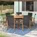 Lark Manor™ Anautica Round 6 - Person 59" Long Outdoor Dining Set Wood in Brown/White | Wayfair 34BD0A0A038C410FAFDB56001DCA9CE0