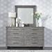 One Allium Way® Tontitown 8 Drawer 68" W Double Dresser w/ Mirror Wood in Brown/Gray | 38 H x 68 W x 18 D in | Wayfair
