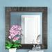 One Allium Way® Algoma Square Black Wall Mirror Wood in Brown | 38.5 H x 38.5 W x 1.25 D in | Wayfair DDFAC4B1E90042B595392E94B41BC723