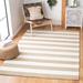 Brown/White 0.31 in Indoor Area Rug - Gracie Oaks Mast Striped Handmade Tufted Wool Ivory/Light Brown Area Rug Cotton/Wool | 0.31 D in | Wayfair