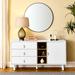 Latitude Run® Tyrese 55.12" Wide 3 Drawer Sideboard Wood in White | 29.53 H x 55.12 W x 15.75 D in | Wayfair 7972D4923059459A815279E5B6F8FBD1