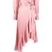 ZIMMERMANN Silk Wrap Midi Dress Lipstick - Pink