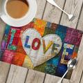 Linens Dining Table Placemats LGBT LOVE Series Heat Resistant Waterproof Oil Proof and Insulated Household Dining Table Mats for Kitchen Coffee Center Table Side Party 1PC