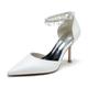 Women's Wedding Shoes White Shoes Ankle Strap Heels Wedding Party Daily Wedding Heels Bridal Shoes Bridesmaid Shoes Imitation Pearl Stiletto Pointed Toe Elegant Cute Luxurious PU Ankle Strap White