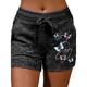 Women's Baggy Shorts Normal 95% Polyester 5% Spandex Flower Black Grey Light Gray Chino Mid Rise Short Casual Daily Spring Summer