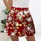 Damen Rock Schaukel Mini Röcke Bedruckt Blumen Casual Wochenende Sommer Polyester Modisch Brautkleider schlicht Schwarz / Weiß Schwarz Weiß Rot