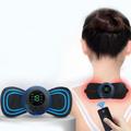 1pc Mini Portable Electric Neck Massager Patch Relieve Back Shoulder Hip Pain Instantly With Cervical Massage Pad