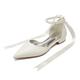 Women's Wedding Shoes Flats White Shoes Wedding Party Daily Wedding Flats Bridal Shoes Bridesmaid Shoes Imitation Pearl Ribbon Tie Flat Heel Pointed Toe Elegant Cute PU Lace-up White Beige