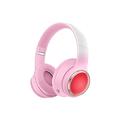 cuffie bluetooth per bambini luci a led audio stereo con microfono volume limitato 25 ore di riproduzione cuffie bluetooth 5.3 pieghevoli per bambini sull'orecchio per tablet telefono pc