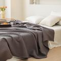 100% Cotton Waffle Towel Blanket Solid Color for Office Home Noon Break Nap