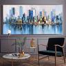 City building painting wall decor handmade one manhattan square oil painting on canvas city landscape cuadros for Living room