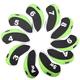 10pcs Waterproof Golf Club Head Cover Portable Wedge Iron Protective Head Cover Neoprene Golf Iron Covers Rubber with 3 Colors Option Fit Most Irons