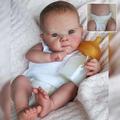 19 inch Reborn Doll Reborn Baby Doll lifelike Gift New Design Creative Lovely Cloth 3/4 Silicone Limbs and Cotton Filled Body Silicone Vinyl with Clothes and Accessories for Girls' Birthday and