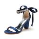 Women's Wedding Shoes Platform Sandals Wedding Party Daily Wedding Sandals Bridal Shoes Bridesmaid Shoes Rhinestone Ribbon Tie Chunky Heel Open Toe Elegant Fashion Luxurious Satin Lace-up Silver Wine