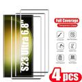 4 pezzi Protezione schermo Per Samsung Galaxy S24 Ultra Plus S23 S22 S21 S20 Ultra Plus FE Note 20 Ultra Note 20 S25 Ultra Vetro temperato Durezza 9H Anti Bolle Anti-impronte Alta definizione (HD