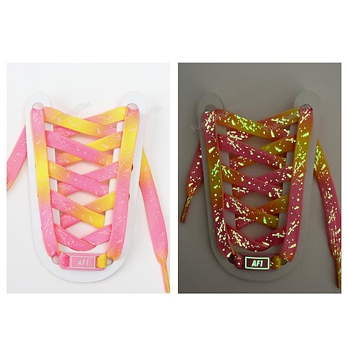 lacci con motivo fosforescente per Air Force 1: lacci piatti luminosi per Halloween, Natale, feste e personalizzazione streetwear